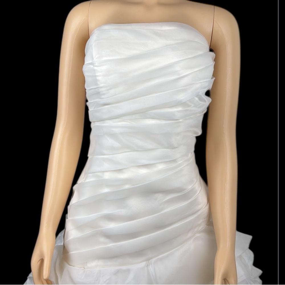White by Vera Wang ORGANZA strapless wedding Dress sz 20 - Picture 4 of 13